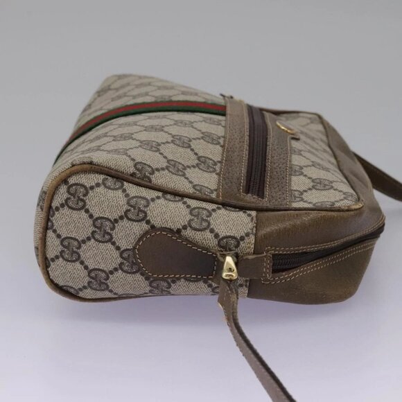 GUCCI GG Supreme Web Sherry Line Shoulder Bag PVC Beige Green Red Auth ep7185 - Picture 4 of 16